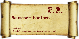 Rauscher Mariann névjegykártya